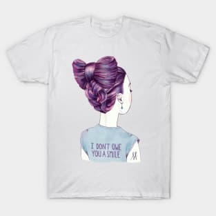 i don't owe you a smile NO BACKGROUND T-Shirt